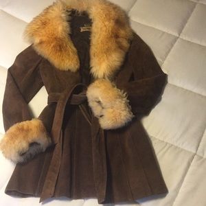 Brown suede coat